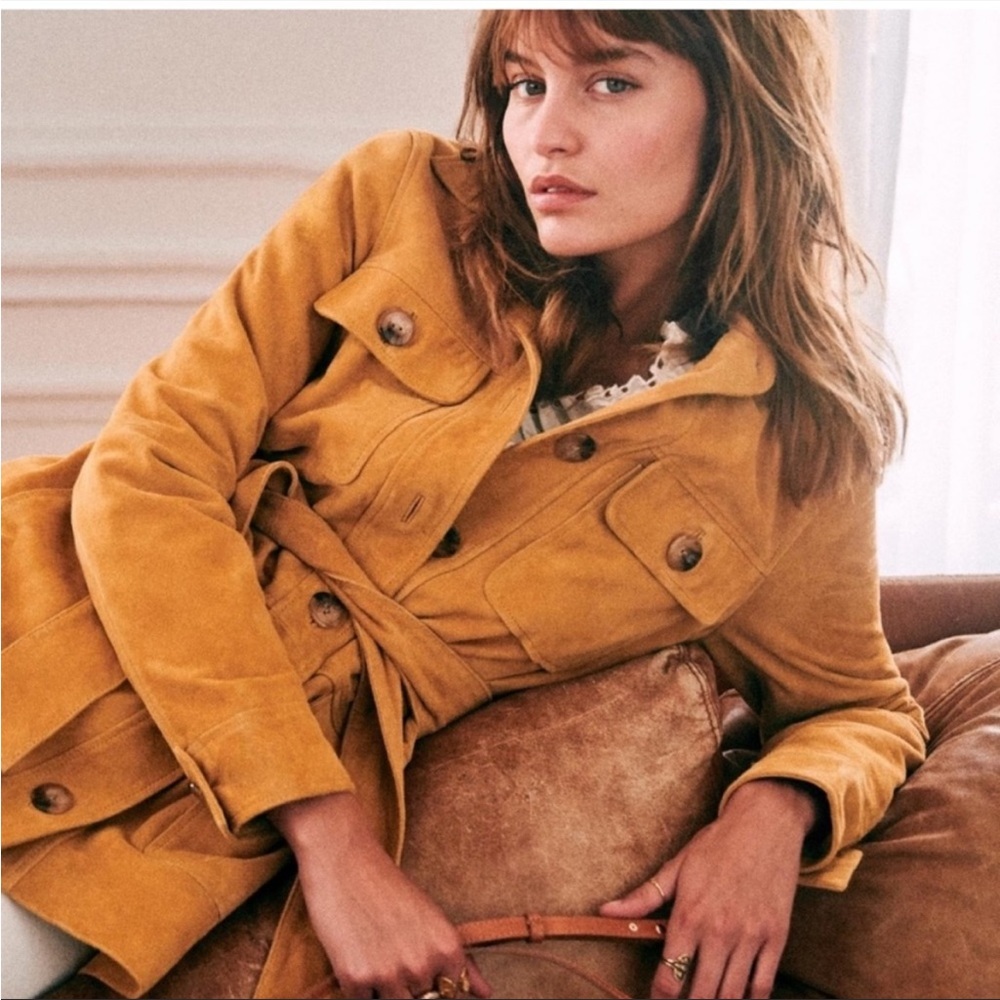 Sezane suede coat